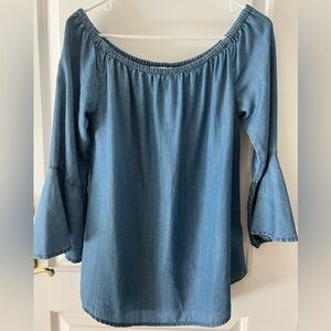 Beach Lunch Lounge denim Blouse size M